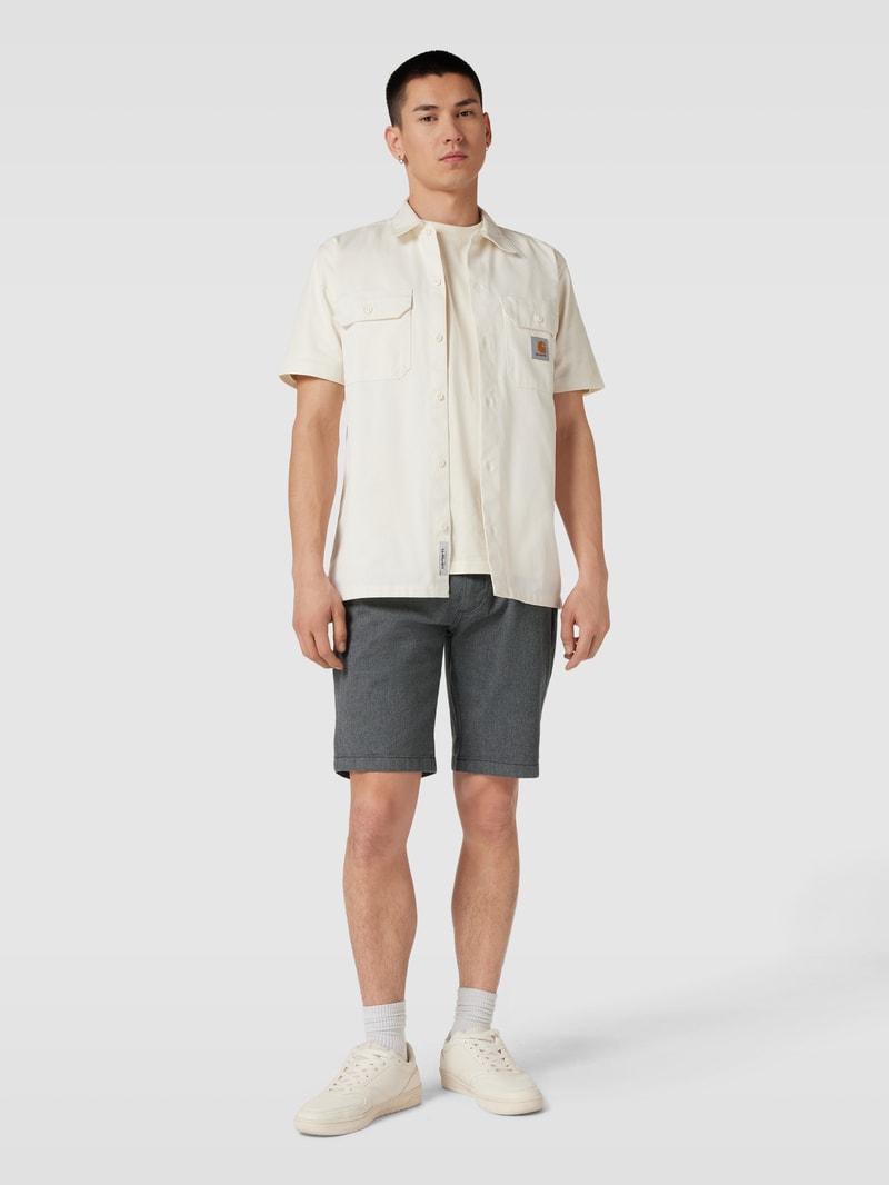 Bermudas mit Stoffgürtel Modell 'NEBRASKA' in anthrazit