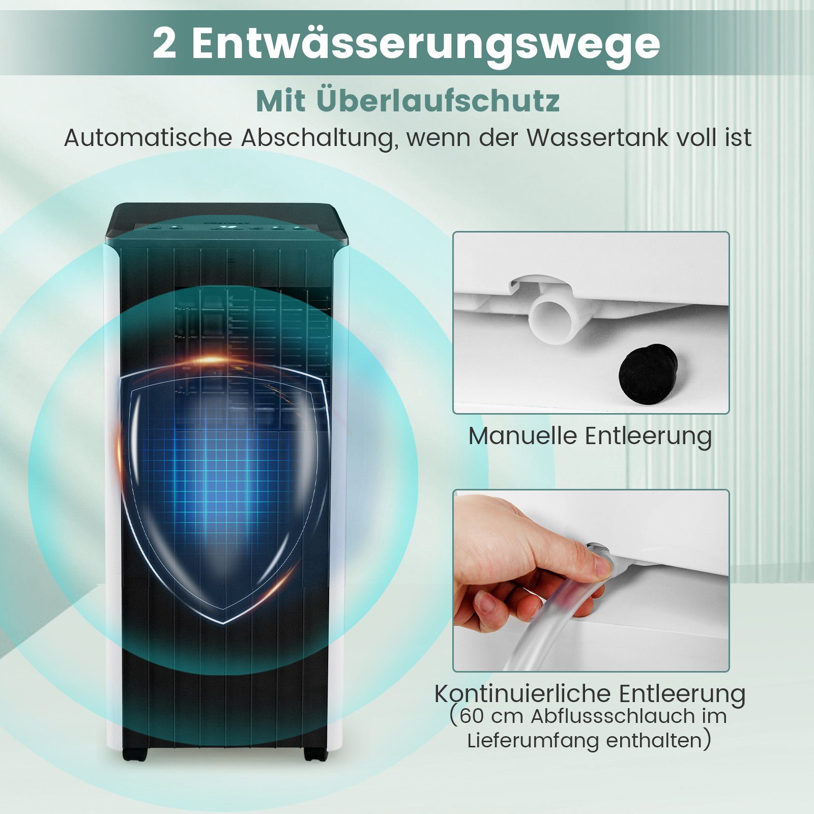COSTWAY 3-in-1-Klimagerät, 9000BTU/2,6kW, mit Fernbedienung/ App, 16℃ -31℃