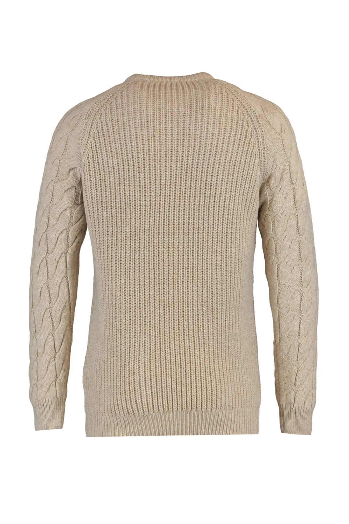 Trendyol Collection  Stone Regular Fit Rundhalspullover aus Haarstrick mit detailliertem Strickmuster TMNAW22KZ2059