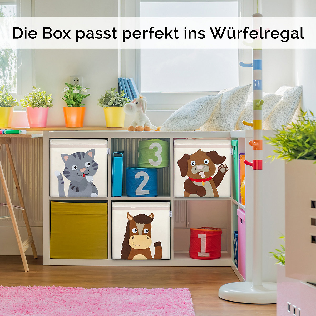 Aufbewahrungsboxen - 15 Motive I Spielzeugkiste mit Deckel I Boxen zur Aufbewahrung im Kallax Regal I Kinderzimmer Deko