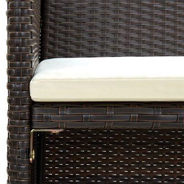 vidaXL Loungesofa 2-Sitzer-Gartensofa mit Polstern Braun Poly Rattan, 1 Teile