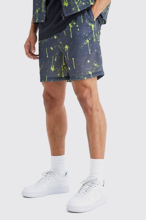 Mesh-Shorts mit elastischem Bund