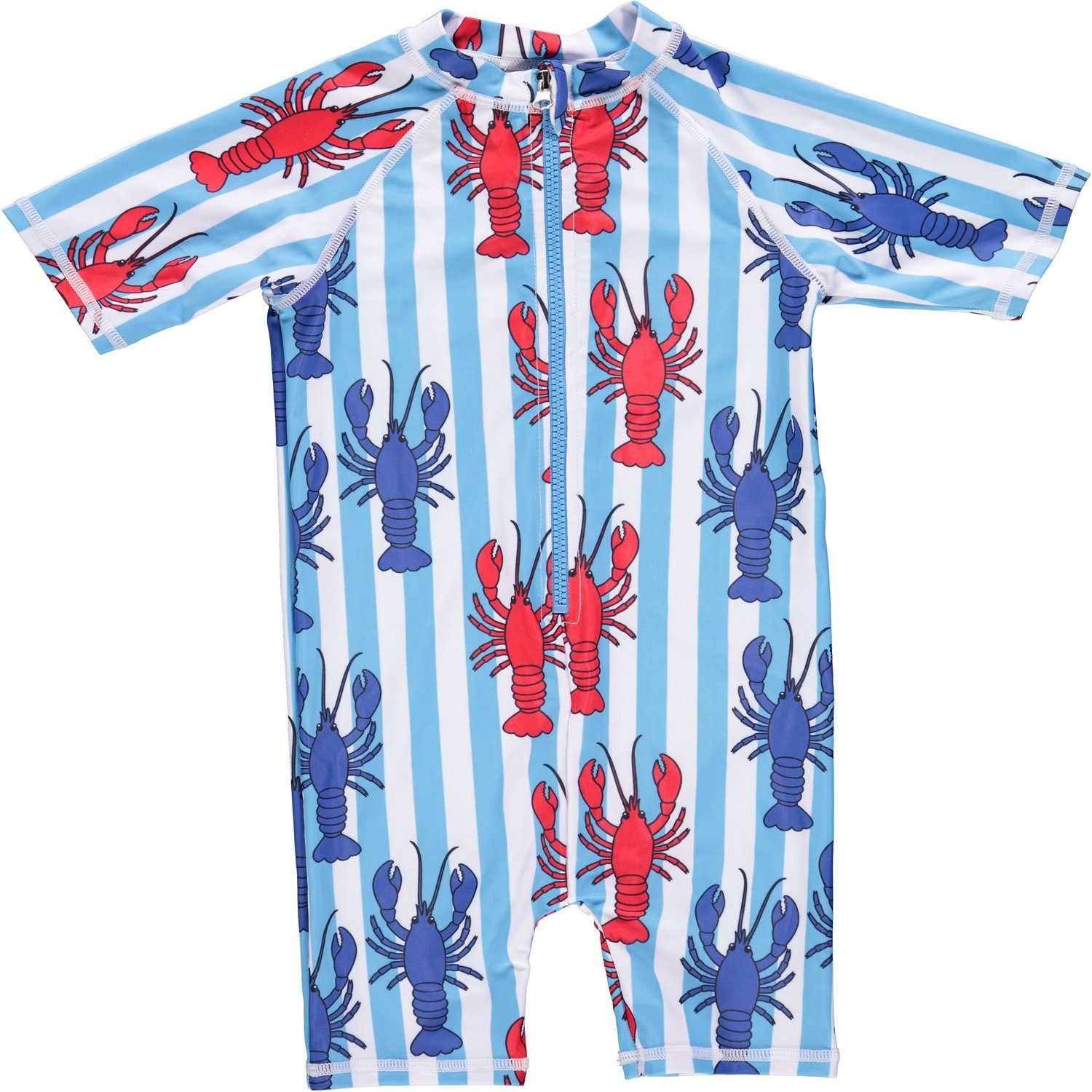 Smafolk Badeanzug SMAFOLK UV-Schutz Badeanzug allover Streifen und Hummer Krabben