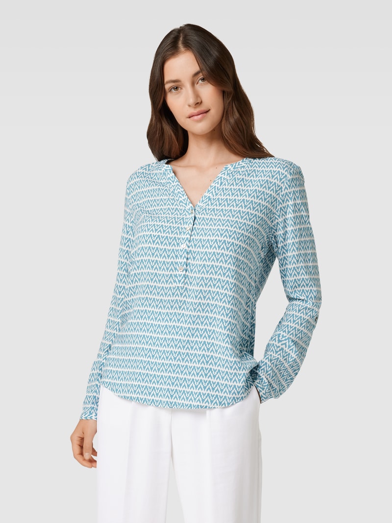 Bluse mit Allover-Muster in rauchblau
