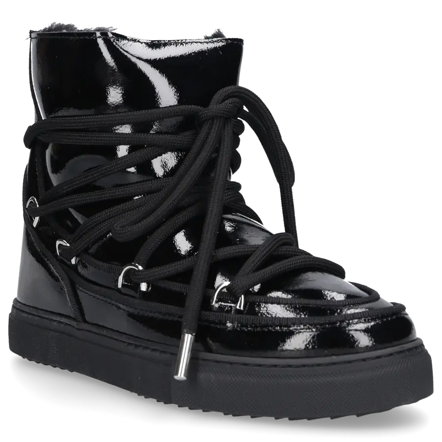 INUIKII - Snowboots NAPLACK Nappaleder Lackleder - schwarz