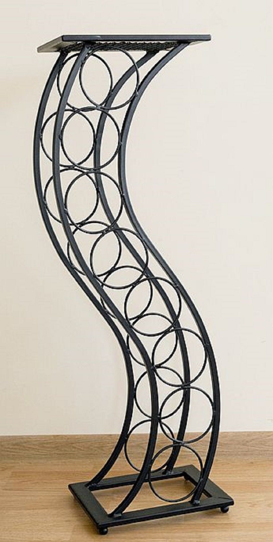 DanDiBo Weinregal Weinregal aus Metall Schwarz Blumensäule Flaschenständer Elegance 80 cm Flaschenhalter Blumenständer