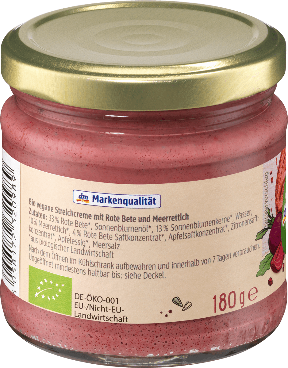 Brotaufstrich, Streichcreme Rote Bete Meerrettich, 180 g