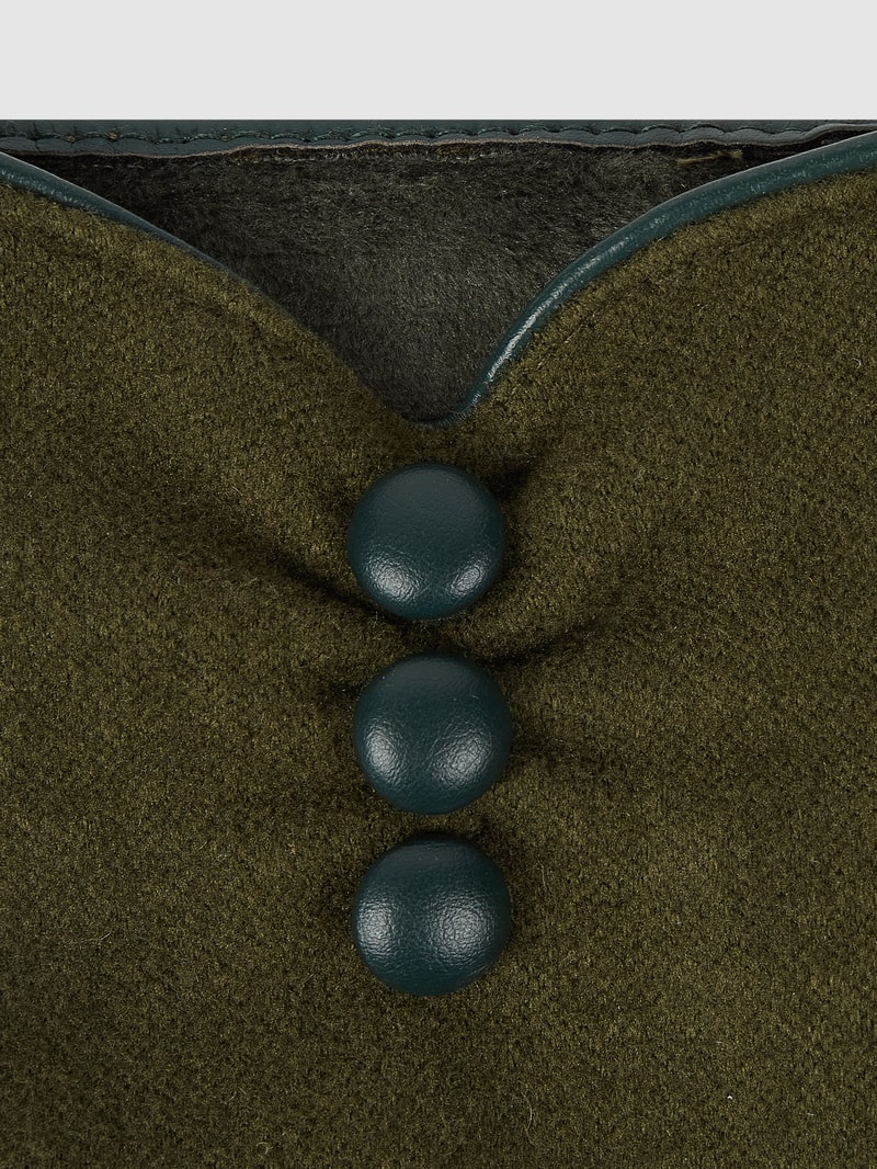 Touchscreen-Handschuhe mit Zierknöpfen in khaki