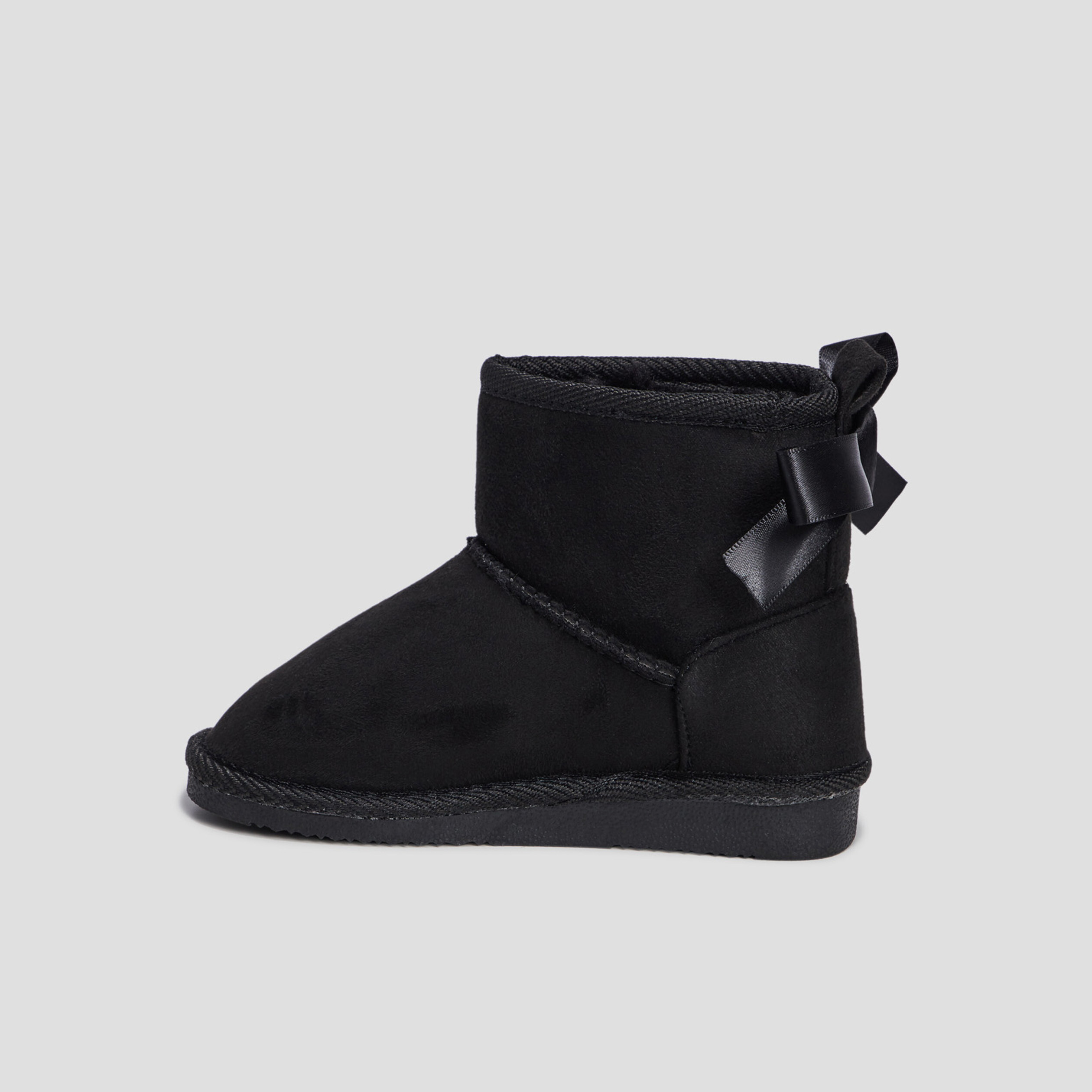 Bottines fourrées avec noeud noir fille | La Halle