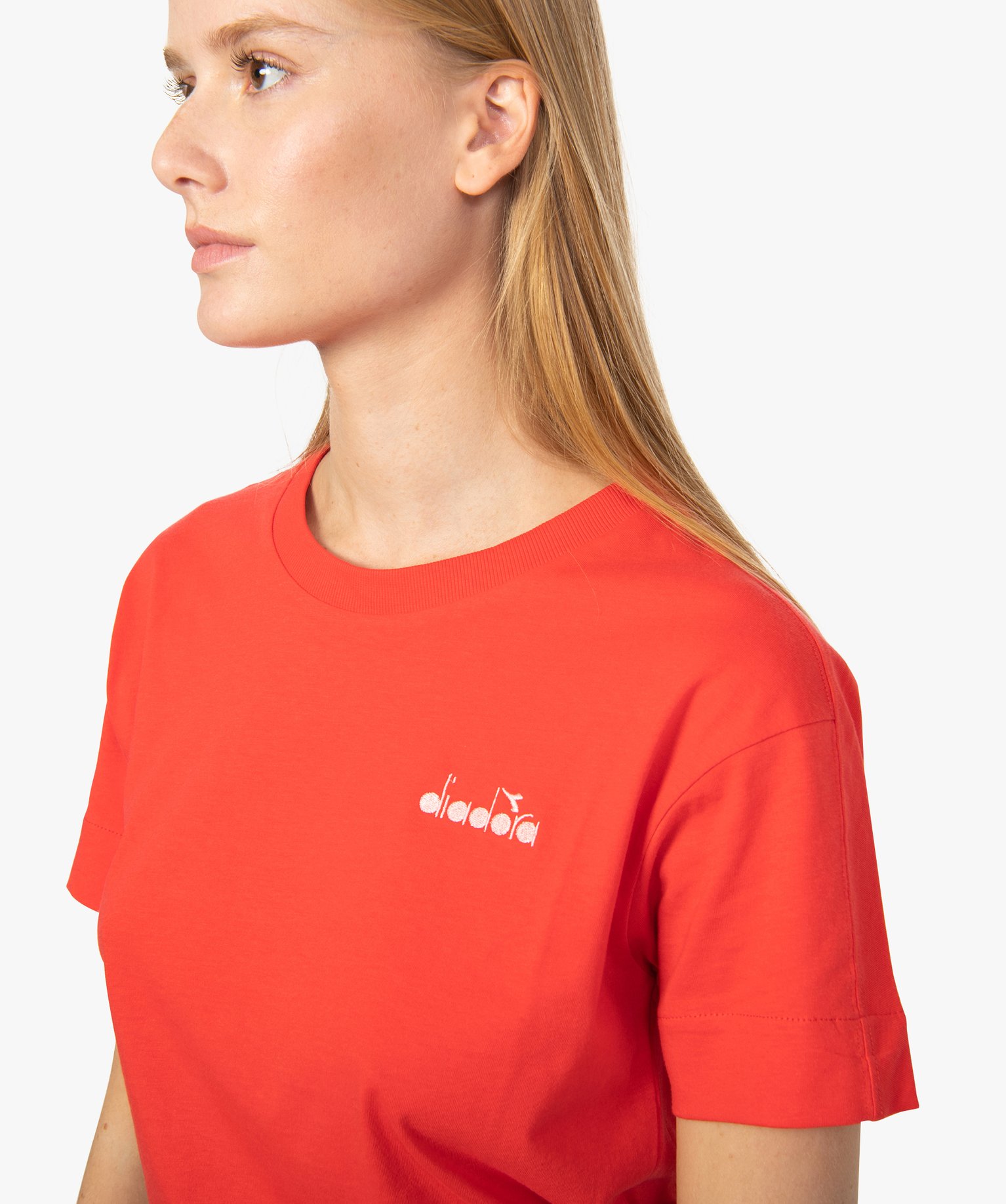 Tee-shirt femme à manches courtes en coton bio - Diadora rouge | GEMO