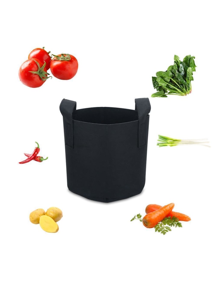 Intirilife Vlies Pflanzsack - Pflanzen Übertopf in 10x Schwarz - 26L - 35x30cm günstig kaufen 10