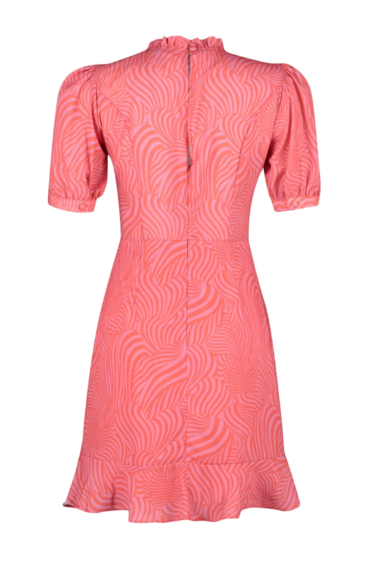 Trendyol Collection  Rosa Rock Volant Stehkragen Mini-Webkleid TWOSS23EL00562