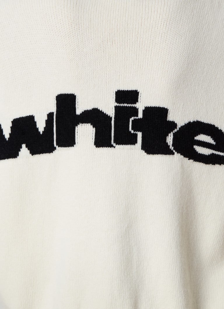 Off-White  Intarsio fijngebreide trui in wolblend met ingebreid logo