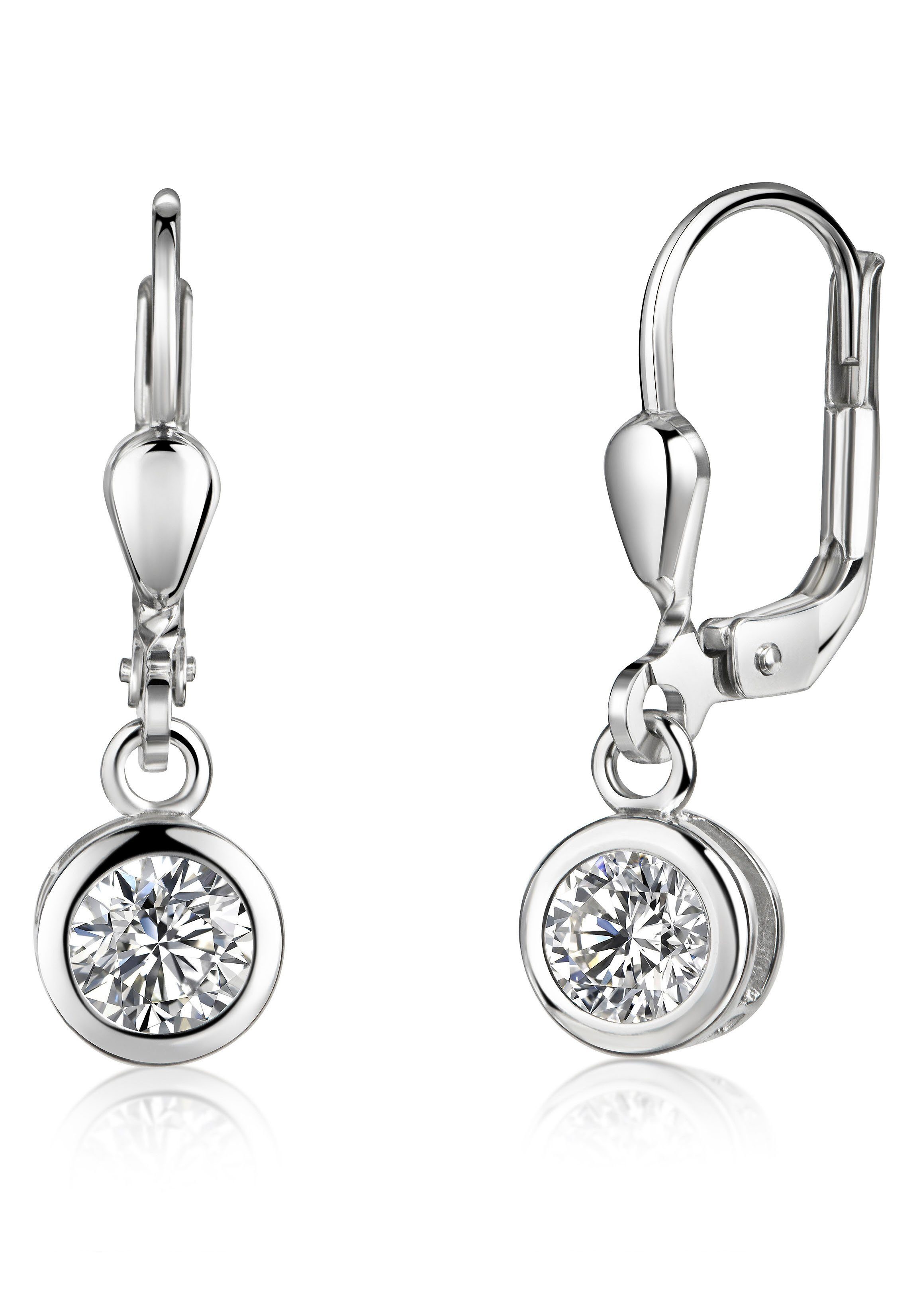 Firetti Paar Ohrhänger Schmuck Geschenk Silber 925 Ohrschmuck Patentbrisur Solitär Glitzer, zu Kleid, Shirt, Jeans, Sneaker! Anlass Geburtstag Weihnachten