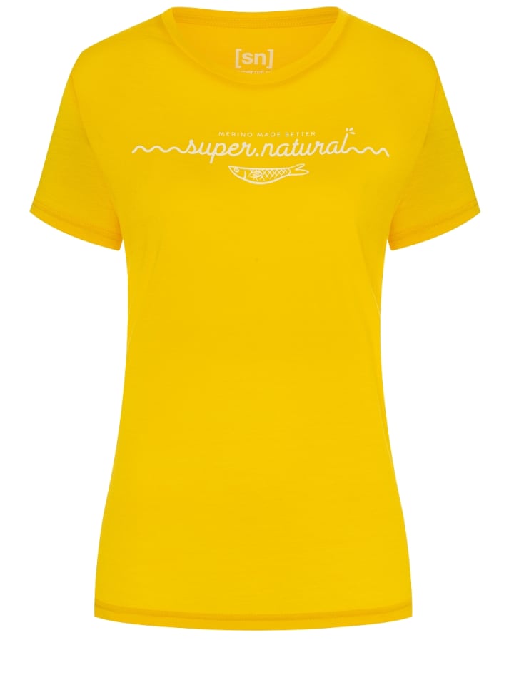 super.natural Merino T-Shirt W MARINA TEE in gelb günstig kaufen