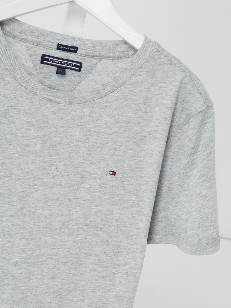 T-Shirt aus Bio-Baumwolle in mittelgrau meliert