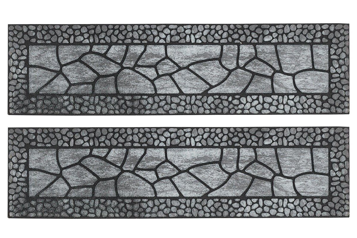 Stufenmatte Treppenmatte, Andiamo, rechteckig, Höhe: 10 mm, 24 x 90 cm, 2er Set, Outdoor, aus Gummi, Mosaik Muster