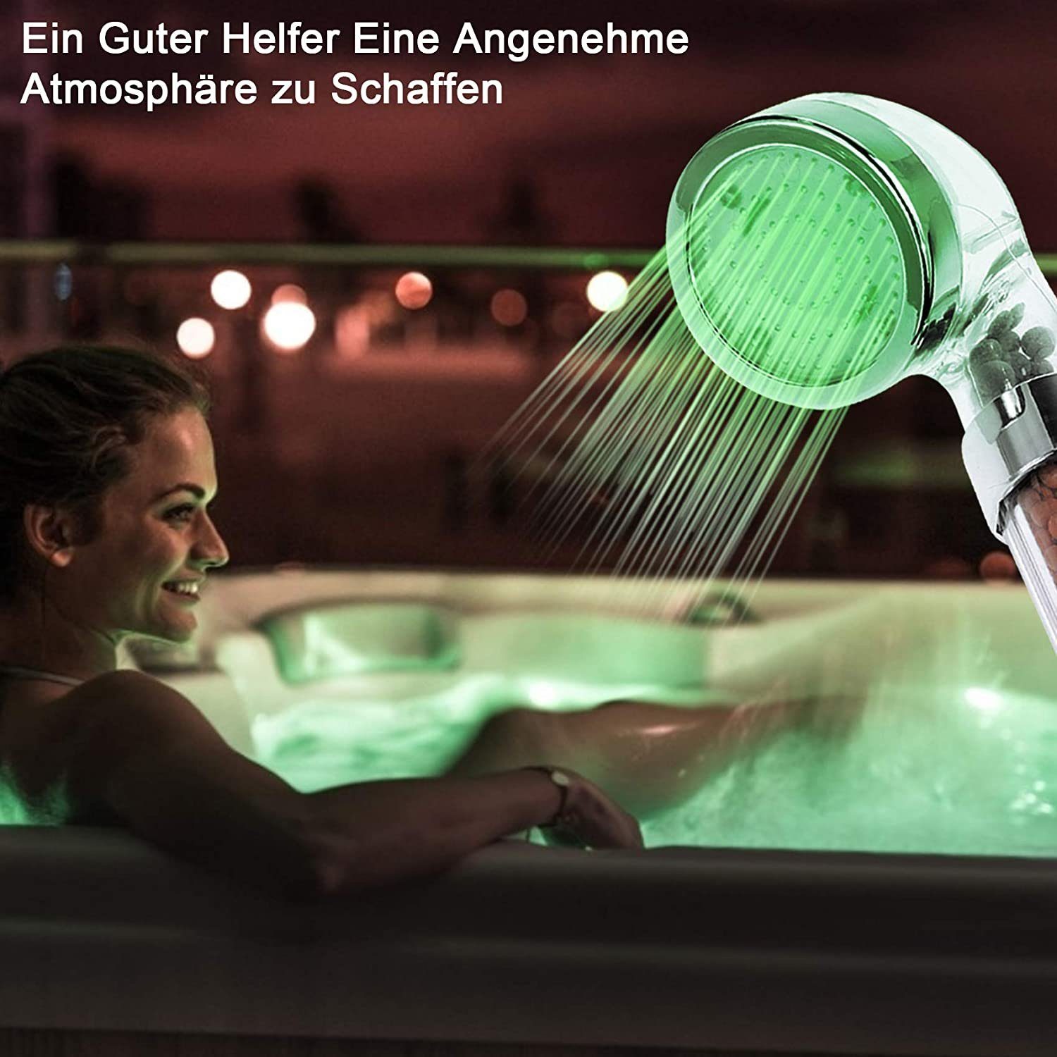 Kpaloft Handbrause, LED Filterbrause 7 Lichtfarben, Wassersparend Hochdruck