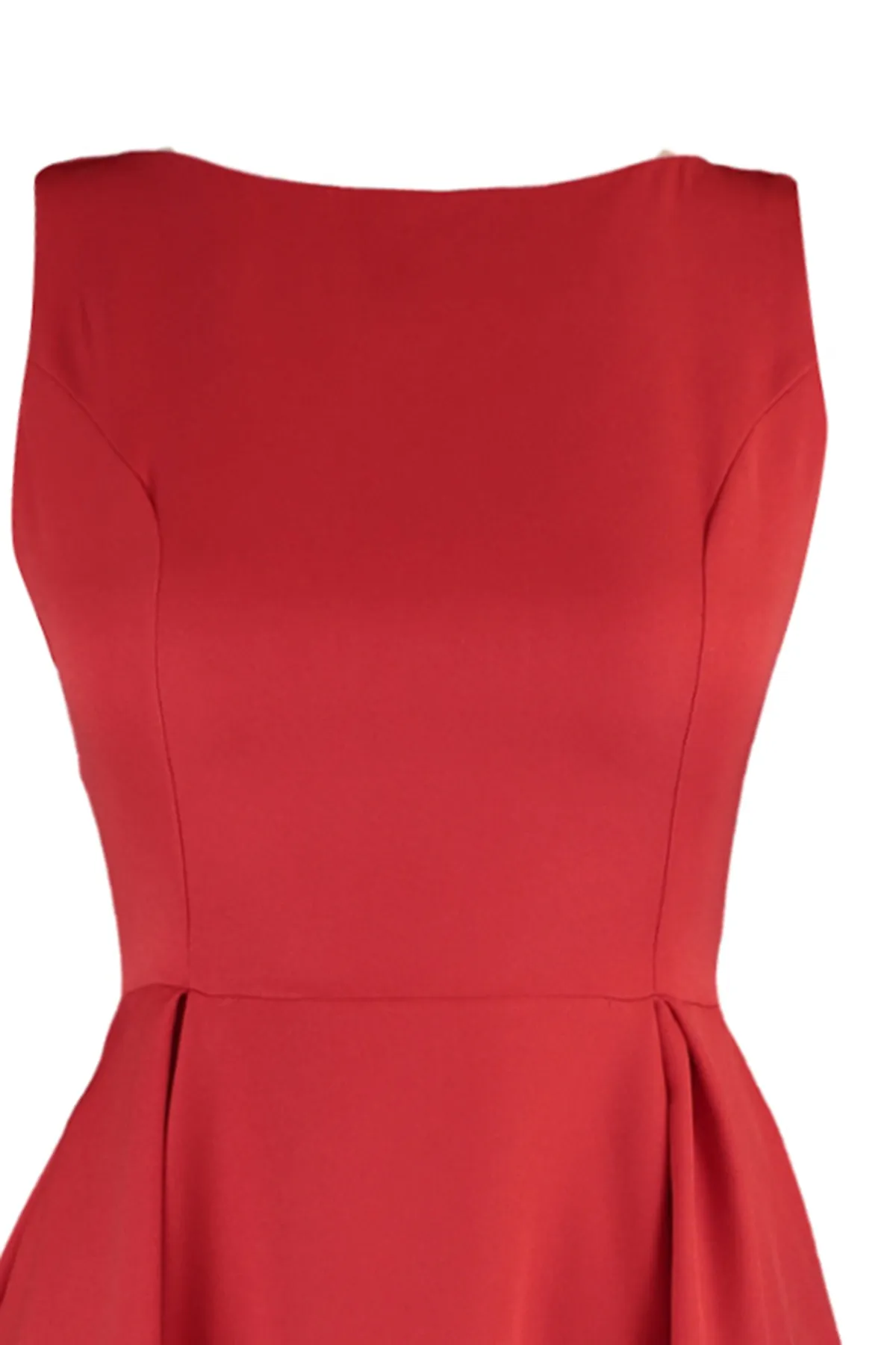 Trendyol Collection  Rotes Midi-Plisseekleid aus Webstoff TWOSS20EL0980