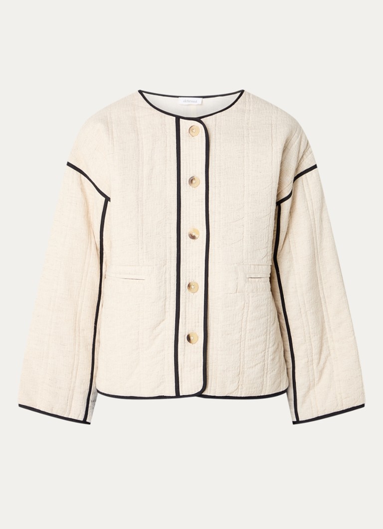 Alchemist cinnamon jacket in linen blend with welt pockets