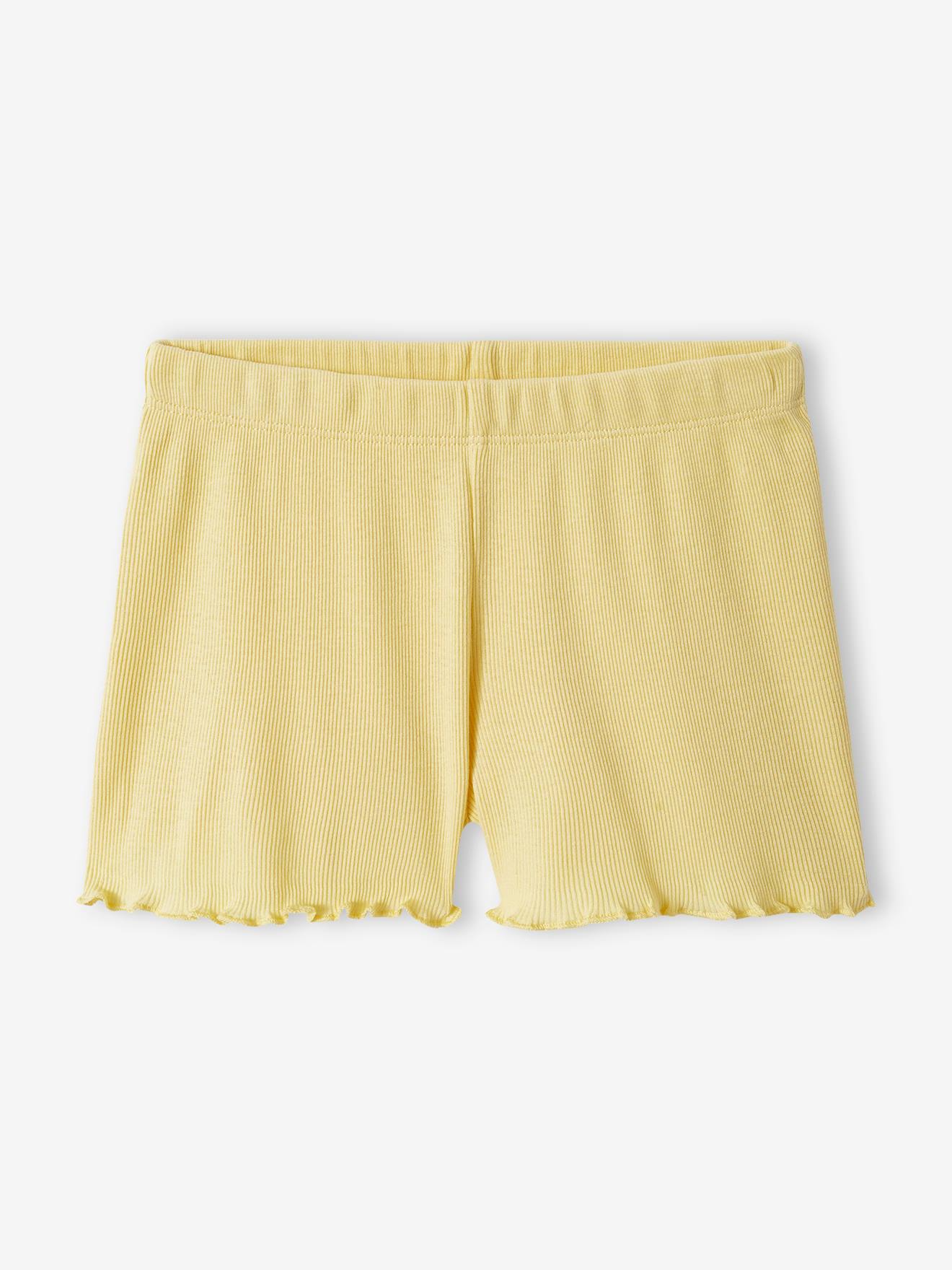 Vertbaudet 2er-Pack kurze Mädchen Schlafanzüge aus Rippjersey Oeko-Tex - wollweiß