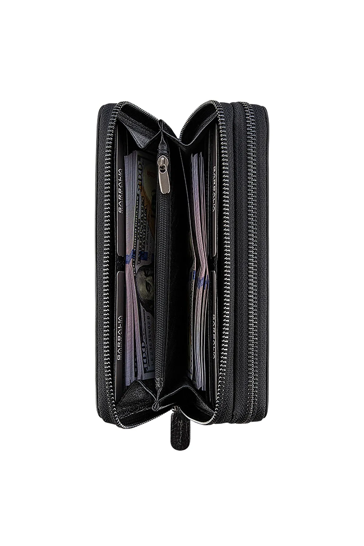 Garbalia  Orleans Handtasche aus echtem Leder, schwarz, RFID-blockierend, mit Telefonfach, Geldbörse, Kartenhalter