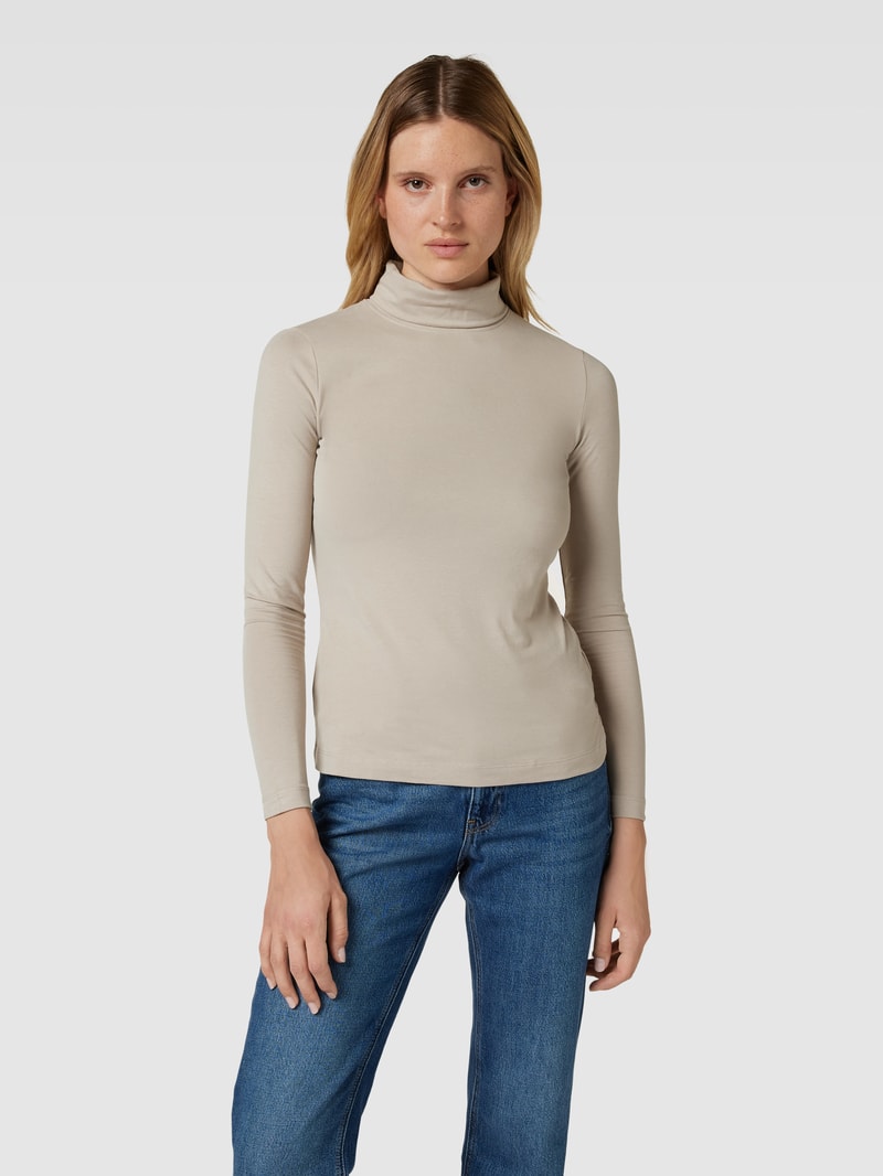 Longsleeve mit Rollkragen in taupe