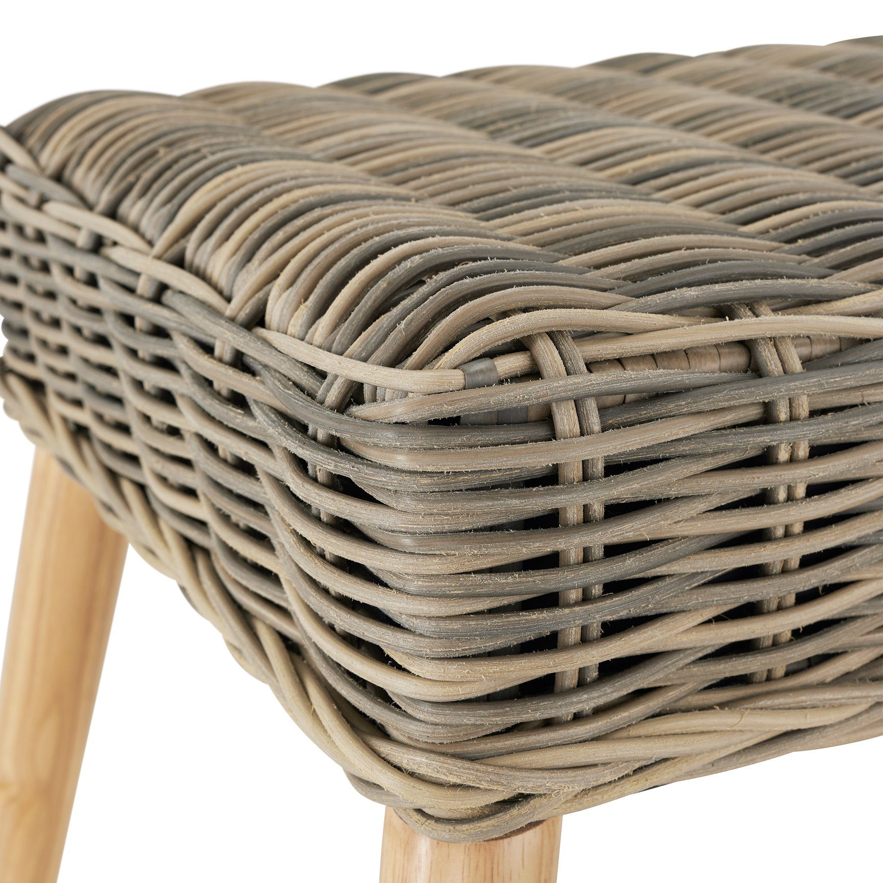 tectake Schaukelstuhl Rattan Schaukelstuhl Rovigo mit Fußbank Vibo (1er, 1 St), Abnehmbare Sitzkissen