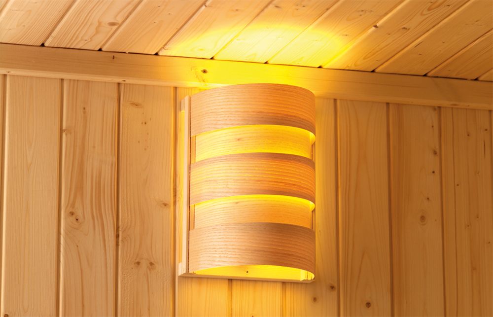 Karibu Saunahaus Seve SET naturbelassen 9kW Ofen
