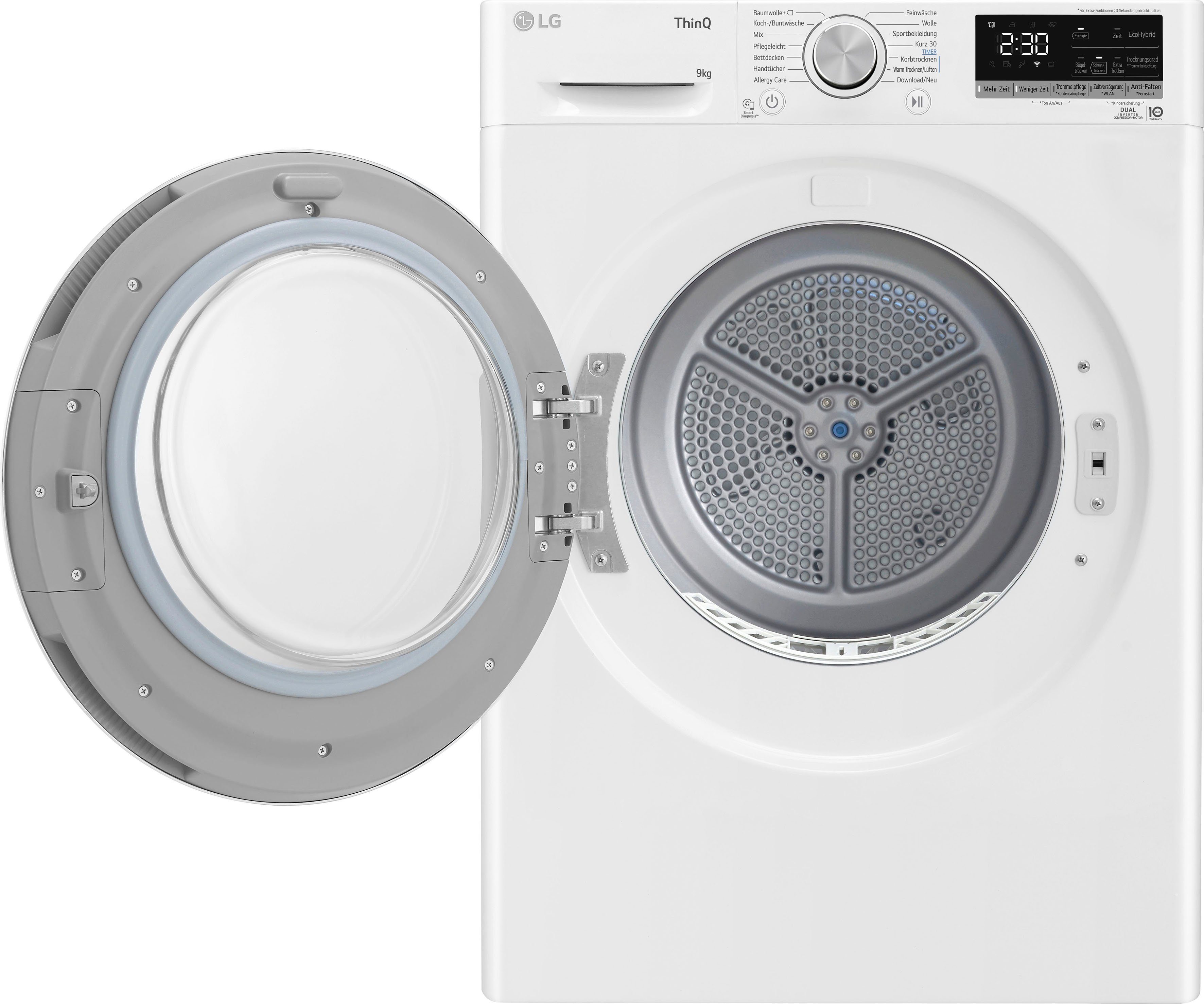 LG Wärmepumpentrockner V5RT9N, 9 kg, Super leiser und langlebiger Kompressor