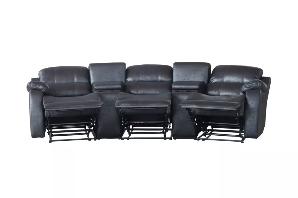 Happy Home Happy Home Home-Cinema 3-Sitzer Polstergarnitur schwarz