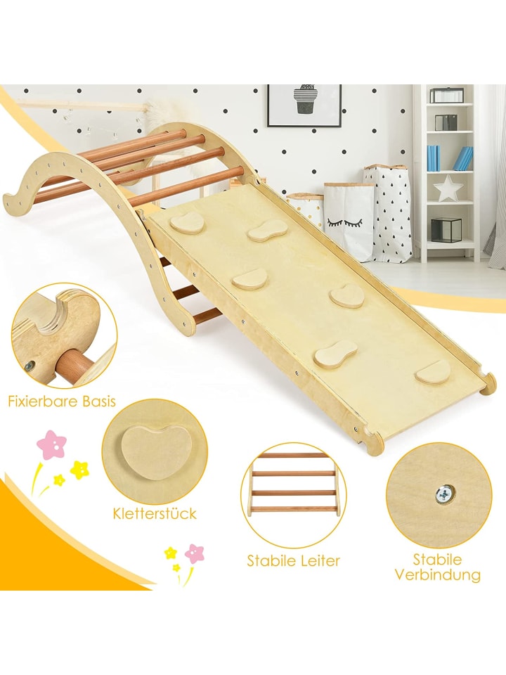COSTWAY 4 in 1 Kletterleiter in Beige günstig kaufen 110 cm