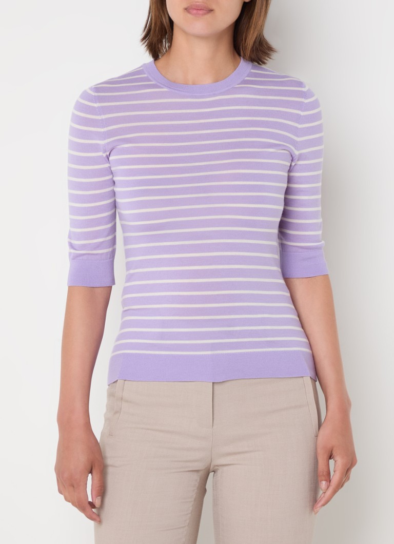 HUGO BOSS Faleena fine-knit merino wool sweater with stripe print