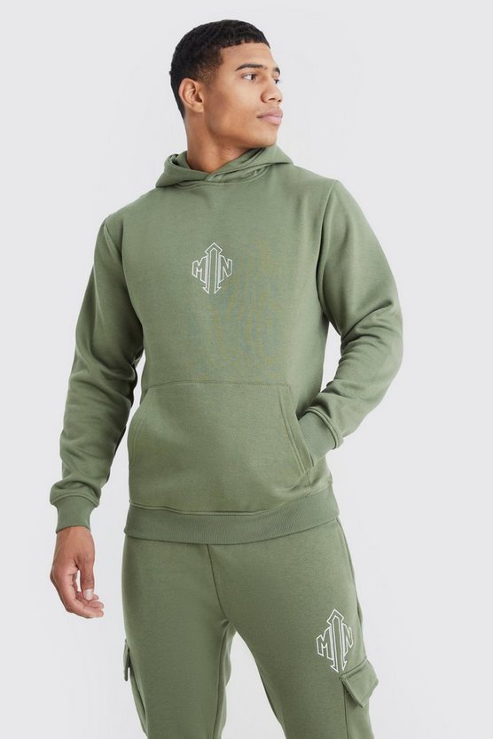 Man Slim-Fit Cargo-Trainingsanzug mit Kapuze