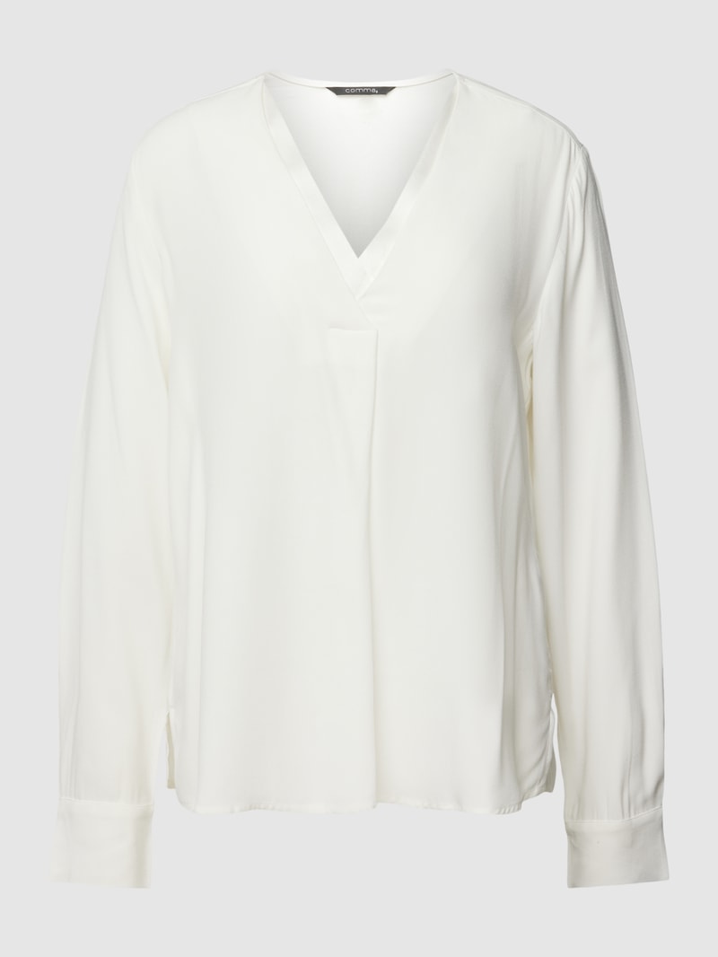 Blusenshirt mit V-Ausschnitt in weiß