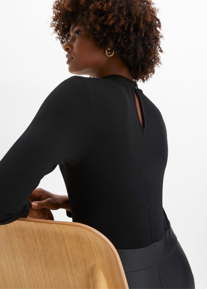 Kleid mit Lederimitat