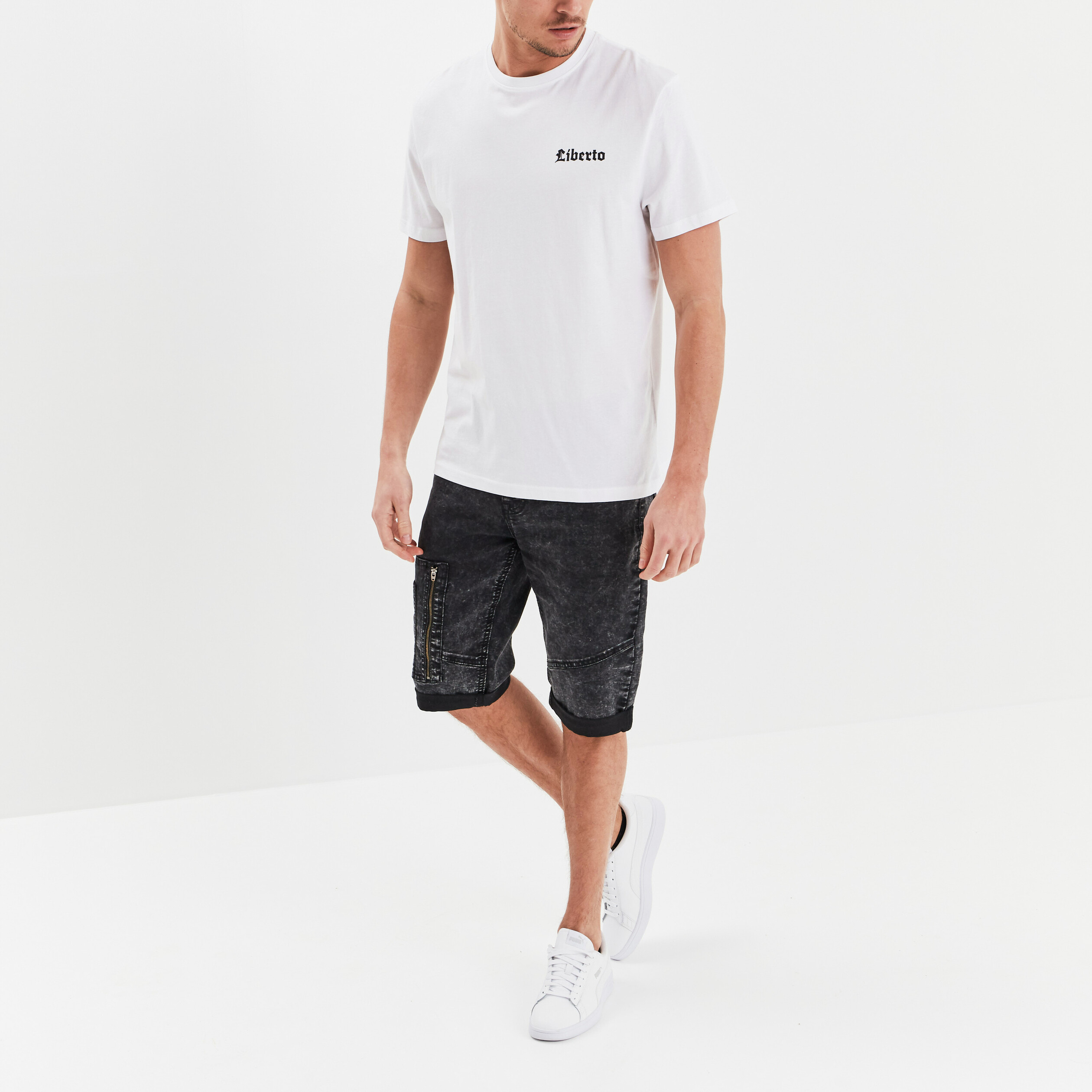 T-shirt manches courtes Liberto blanc homme | La Halle