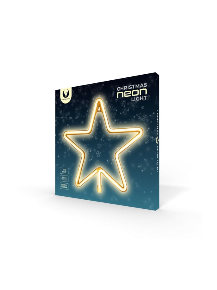 Forever Lights Neon LED WEIHNACHTEN PENTASTAR warmweiß FLNE22 Forever Light Dekoration in Gelb günstig kaufen onesize