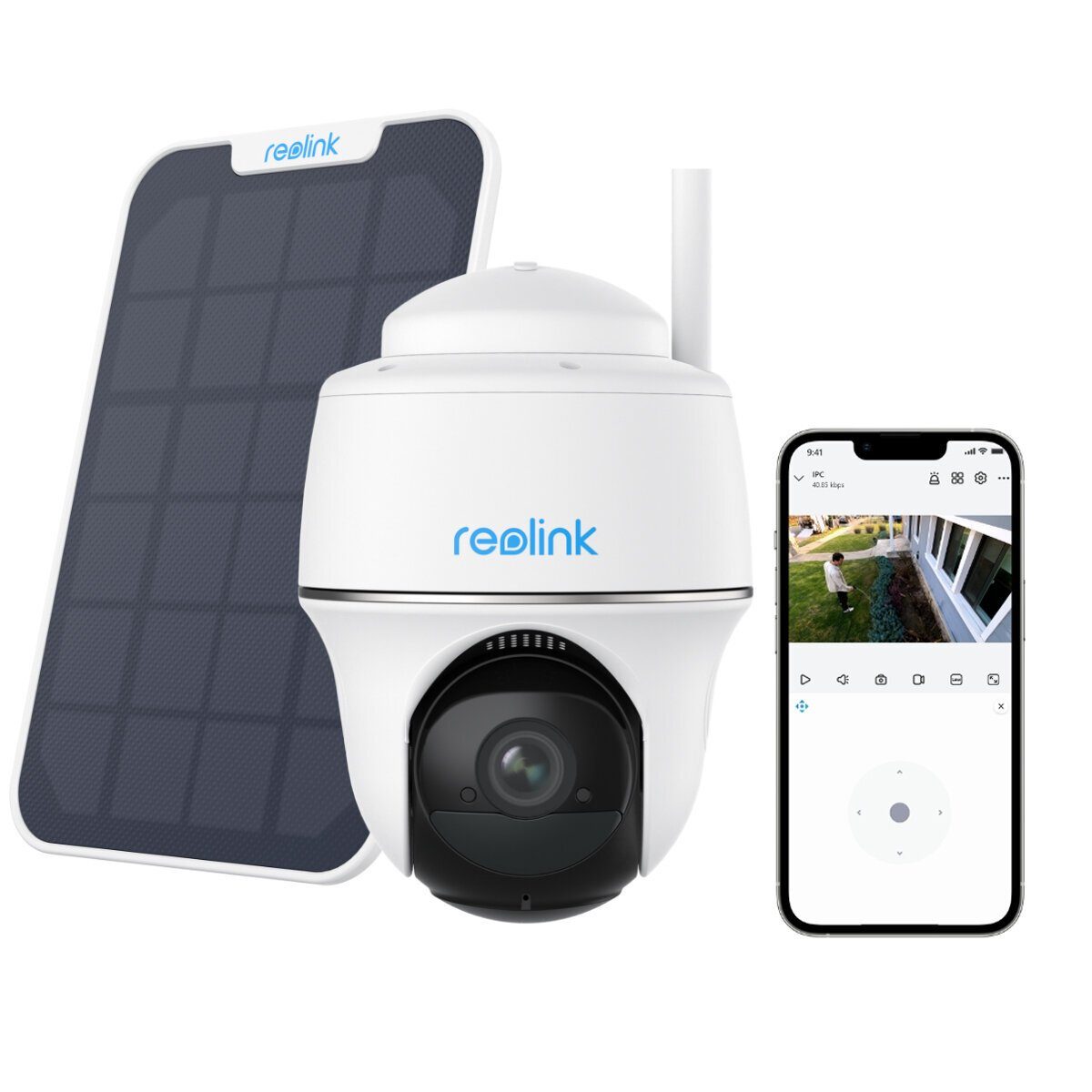 Reolink Argus Serie PTCam ProHD 4MP mit Solarpanel, 4/5GHz WLAN Überwachungskamera (Außenbereich)