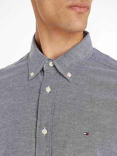TOMMY HILFIGER Herren Hemd Regular Fit Langarm CORE 1985 FLEX OXFORD