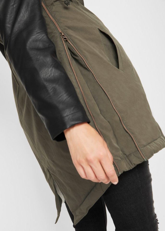 Umstandsjacke mit Teddyfutter / Tragejacke