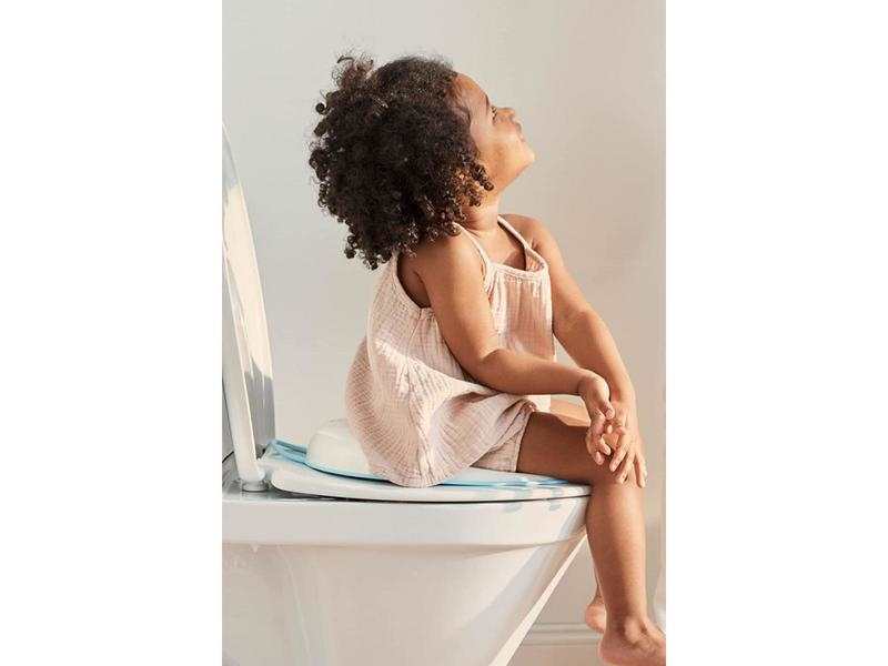 Réducteur de toilette blanc et turquoise