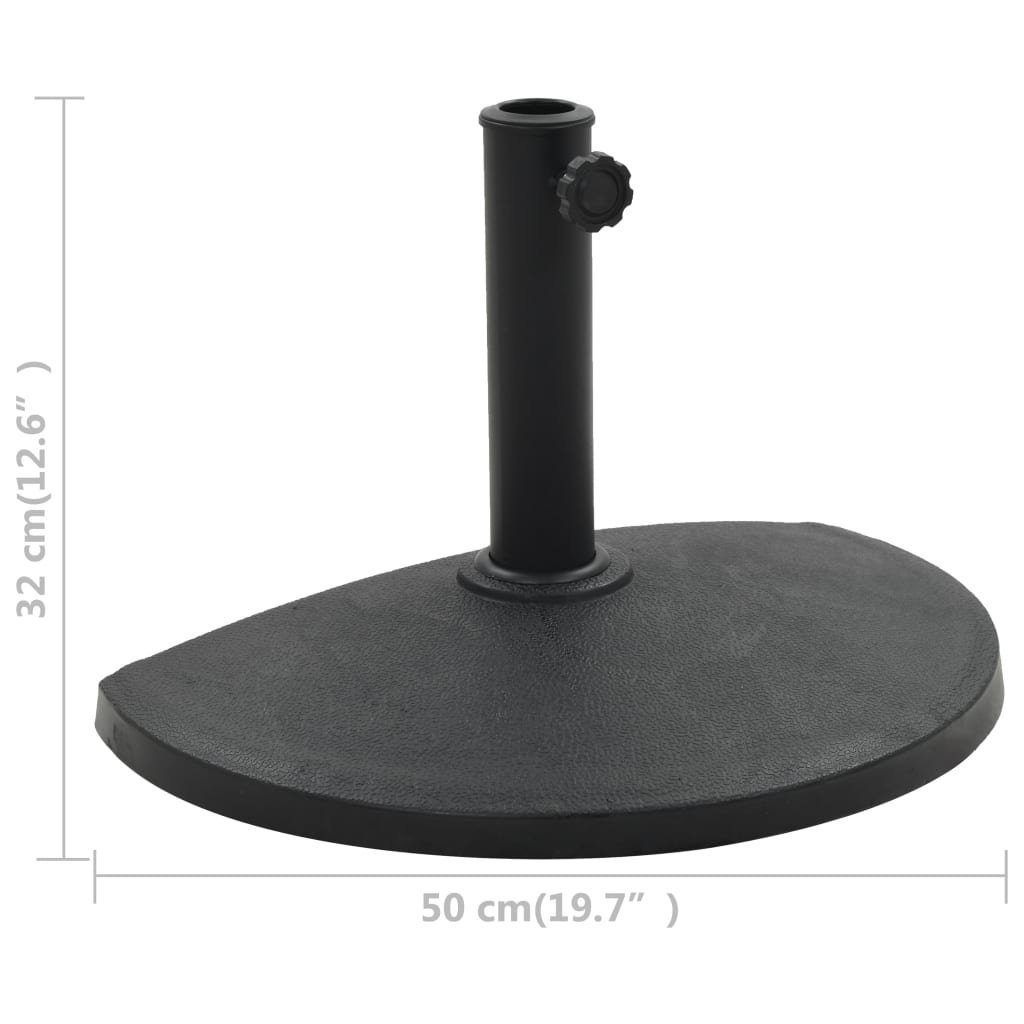 vidaXL Schirmhalter Sonnenschirmfuß Halbrund 9 kg Schwarz Polyharz