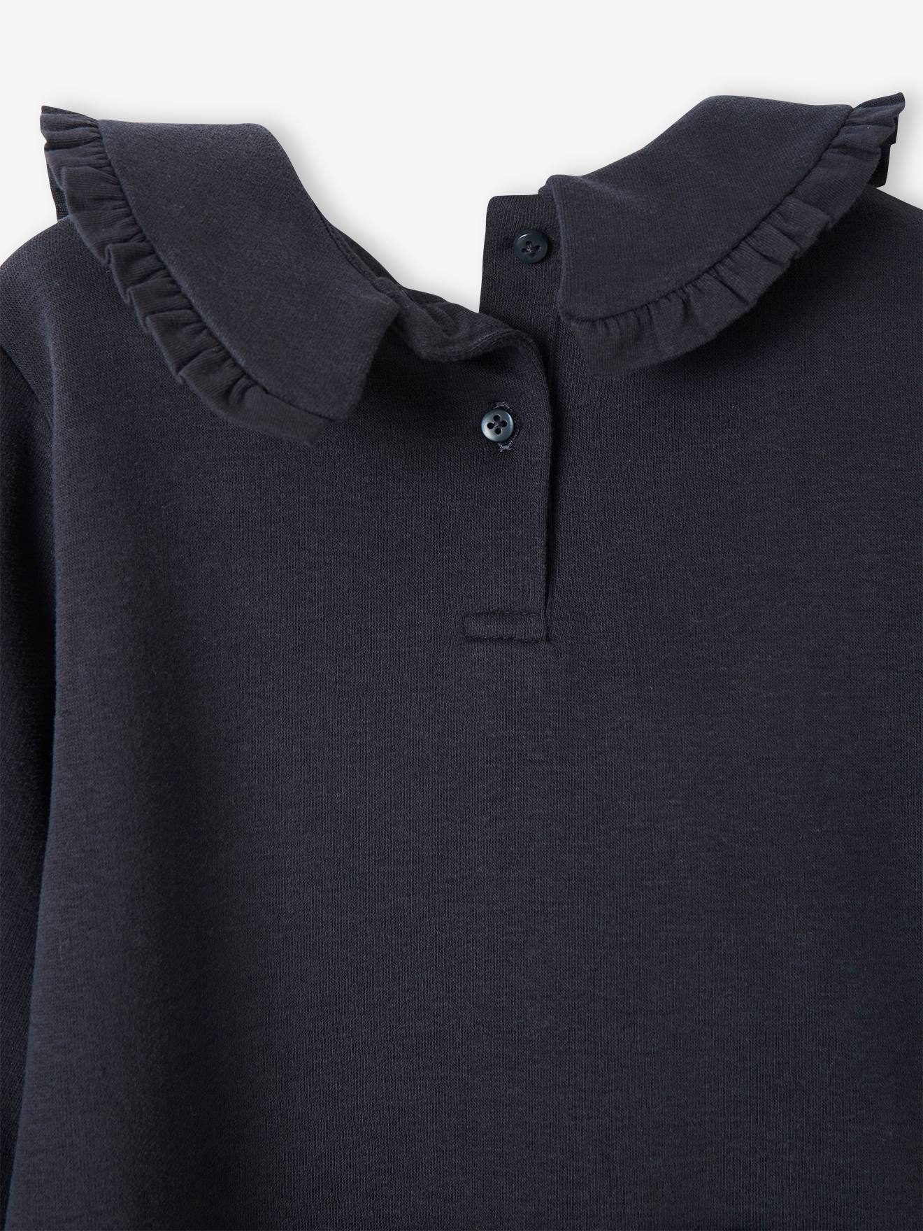 Vertbaudet Mädchen Sweatkleid mit Bubikragen Oeko-Tex - marine