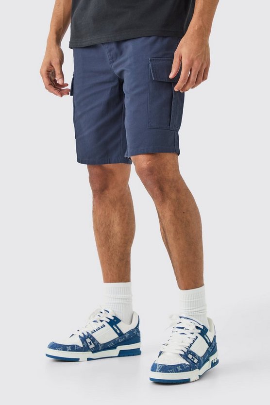 Lockere Cargo-Shorts mit elastischem Bund