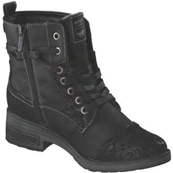 Mustang Schnürstiefelette in schwarz