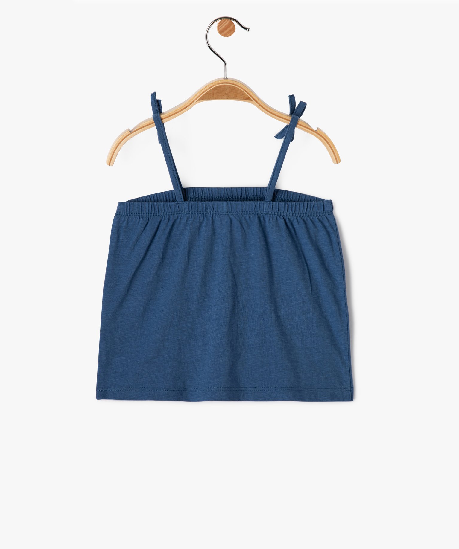 Débardeur bébé fille à fines bretelles et broderie - Lul... bleu | GEMO