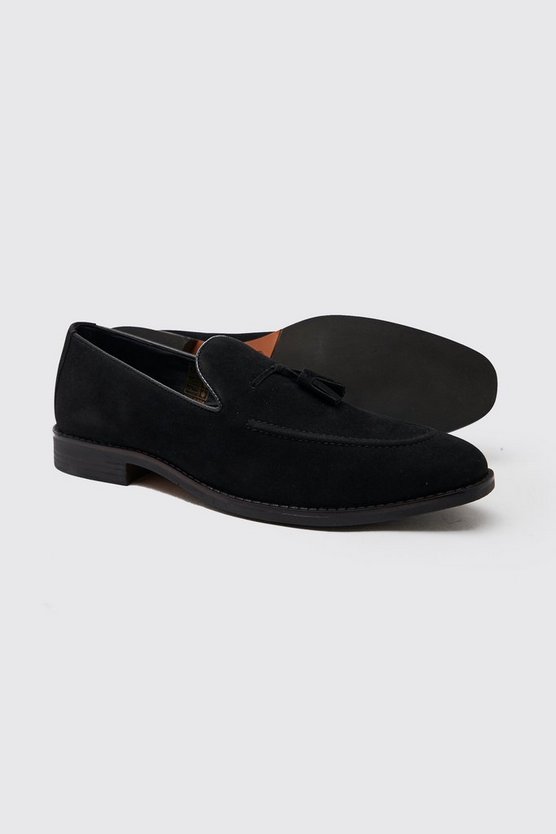 Loafer aus Wildlederimitat mit Quasten