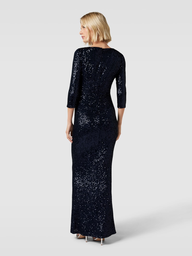 Abendkleid mit V-Ausschnitt in dunkelblau
