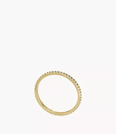 Fossil Bandring Ellis Pavé Glitz Edelstahl goldfarben